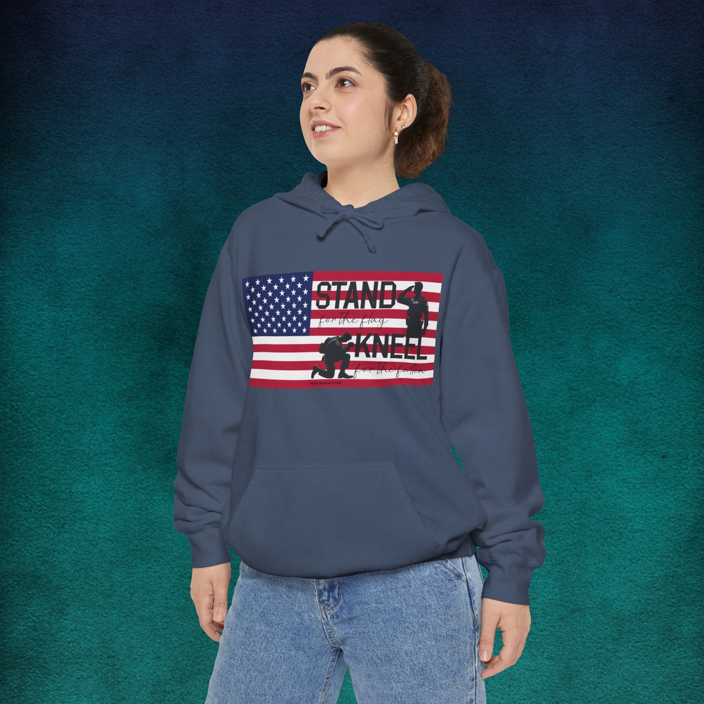 Comfort Colors Stand for the Flag, Kneel for the Fallen Hoodie - Police man