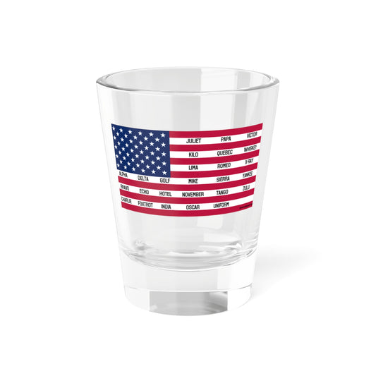 Phonetic Flag Shot Glass, 1.5oz