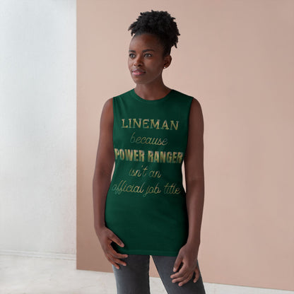 Lineman Tank - Power Ranger job title copper patina