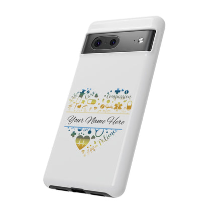Google Pixel Tough Case - Monogram Heart - White