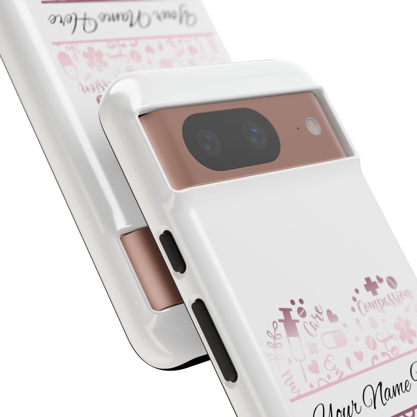 Google Pixel Tough Case - Monogram Heart - White