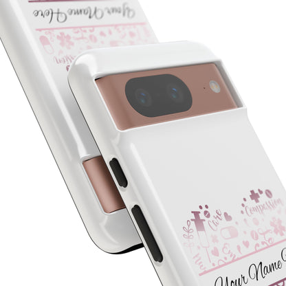 Google Pixel Tough Case - Monogram Heart - White