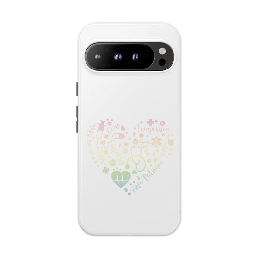 Google Pixel Tough Case - Monogram Heart 1 - White
