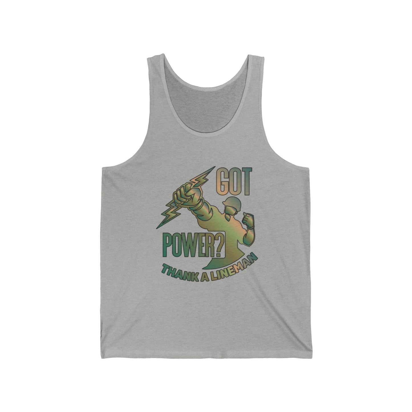 Lineman Tank - Got Power Thank A Lineman - copper patina