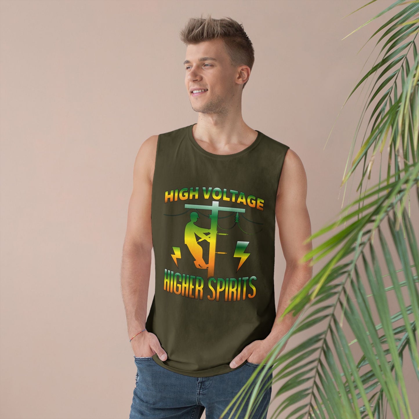 Lineman Tank - High Voltage Higher Spirits-gradient