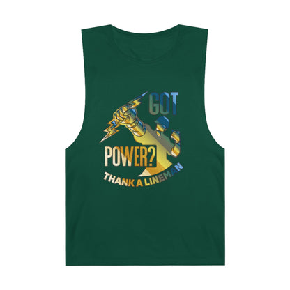 Lineman Tank - Got Power Thank A Lineman - colored chrome