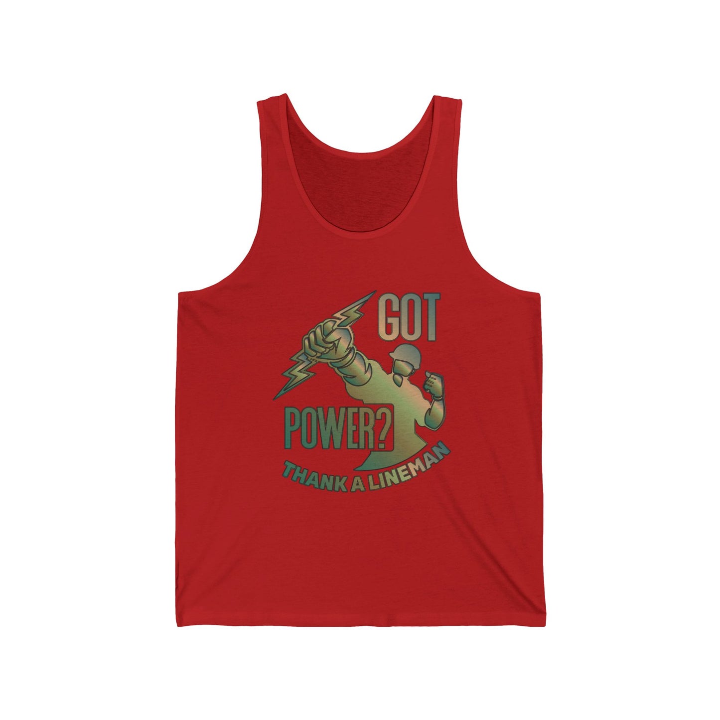 Lineman Tank - Got Power Thank A Lineman - copper patina