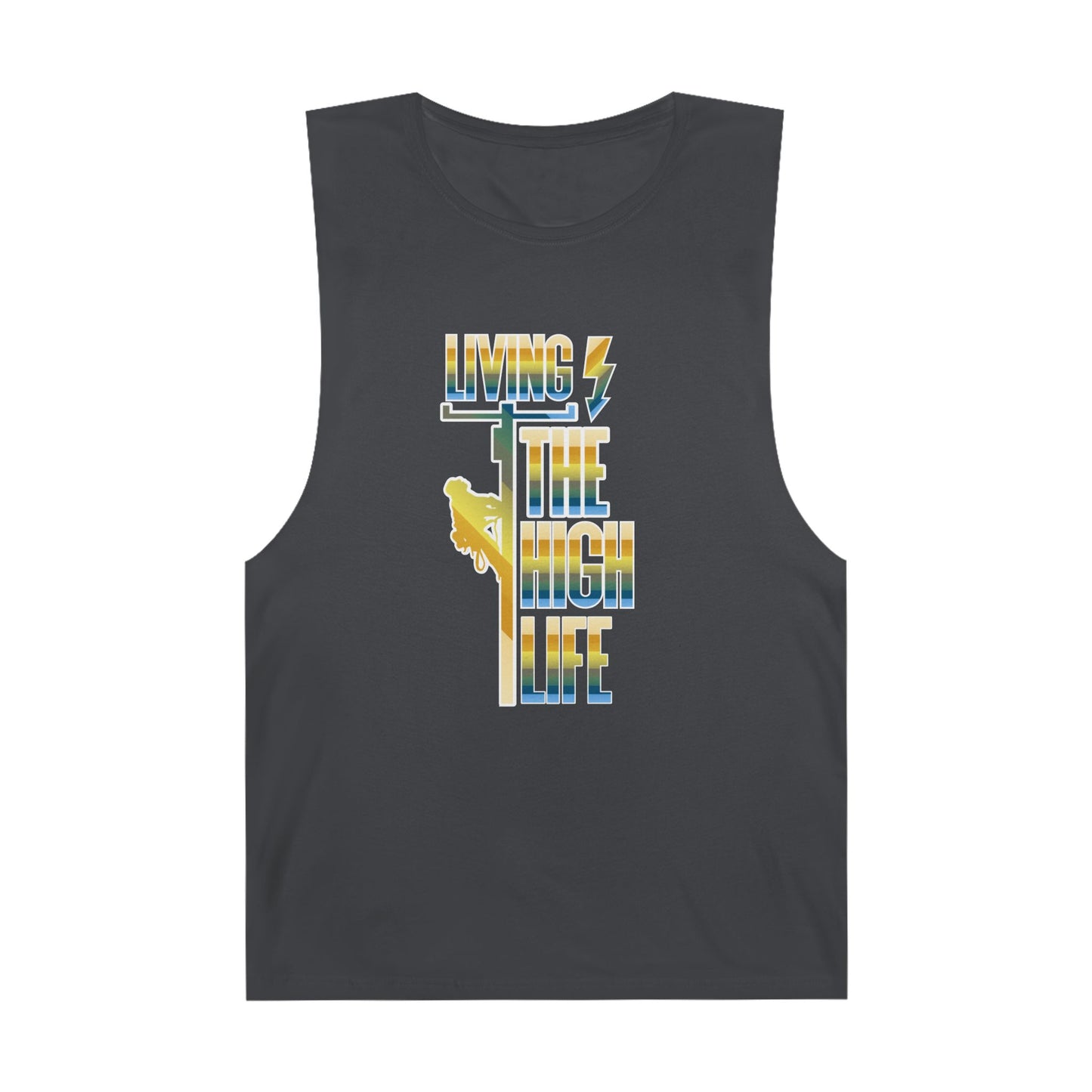 Lineman Tank - Living The High Life-colored chrome