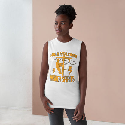Lineman Tank - High Voltage Higher Spirits-sky 24