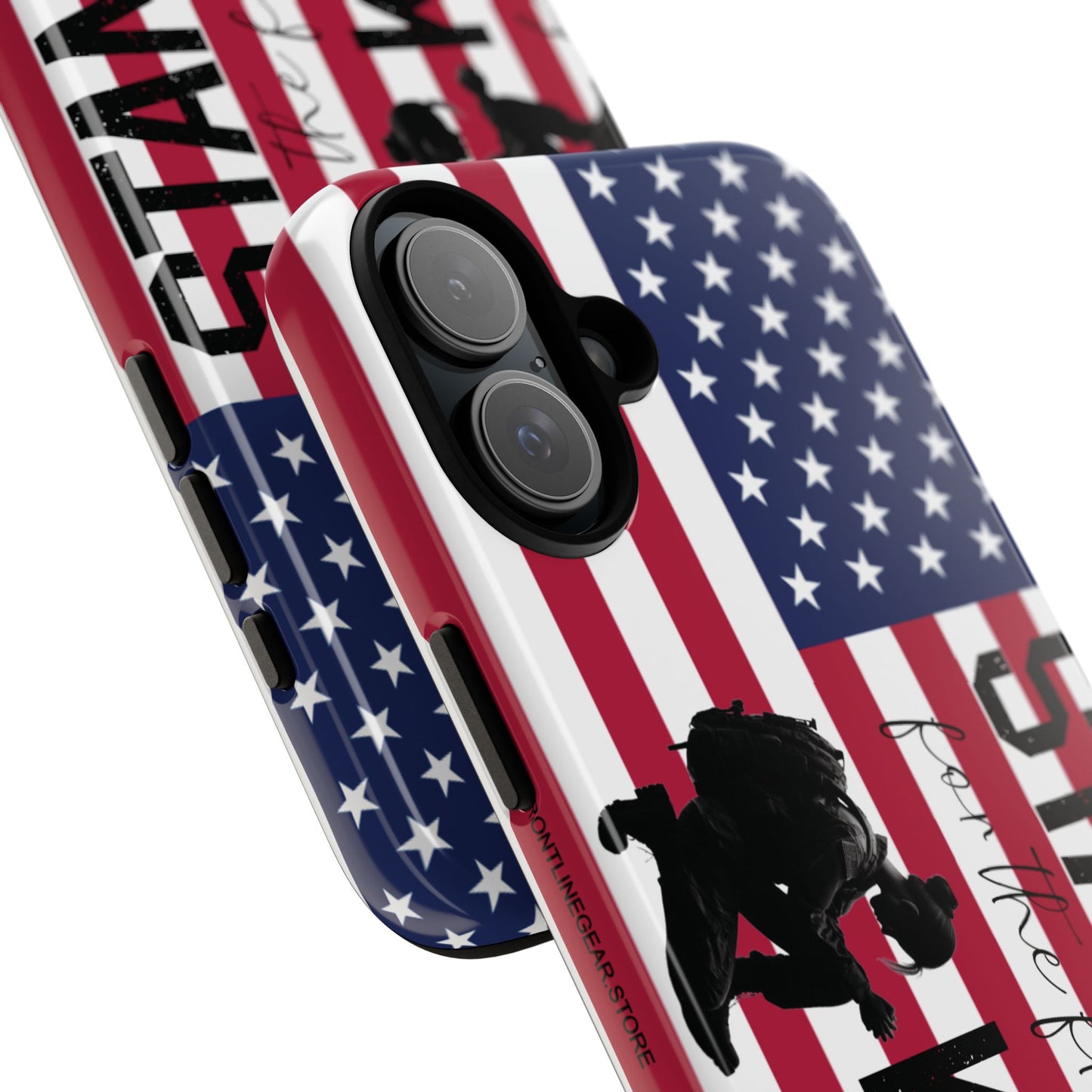 Female Military iPhone Tough Case - Stand for the Flage, Kneel for the fallen