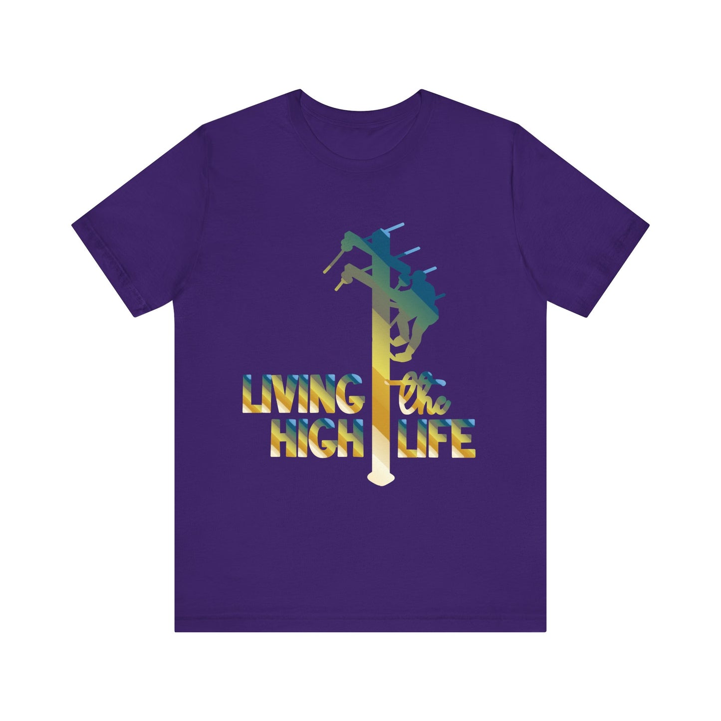 Lineman T-shirt - living the high life - colored chrome