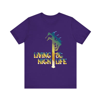 Lineman T-shirt - living the high life - colored chrome