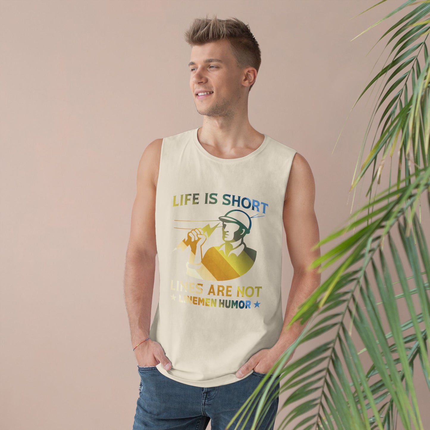 Lineman Tank - Life Is Short Lines Are Not-colored chrome