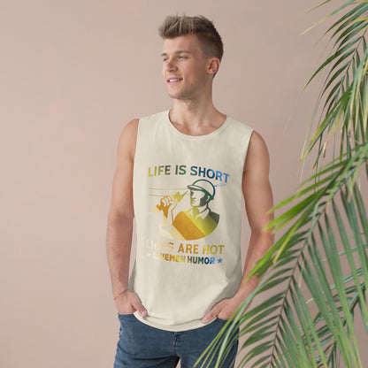 Lineman Tank - Life Is Short Lines Are Not-colored chrome