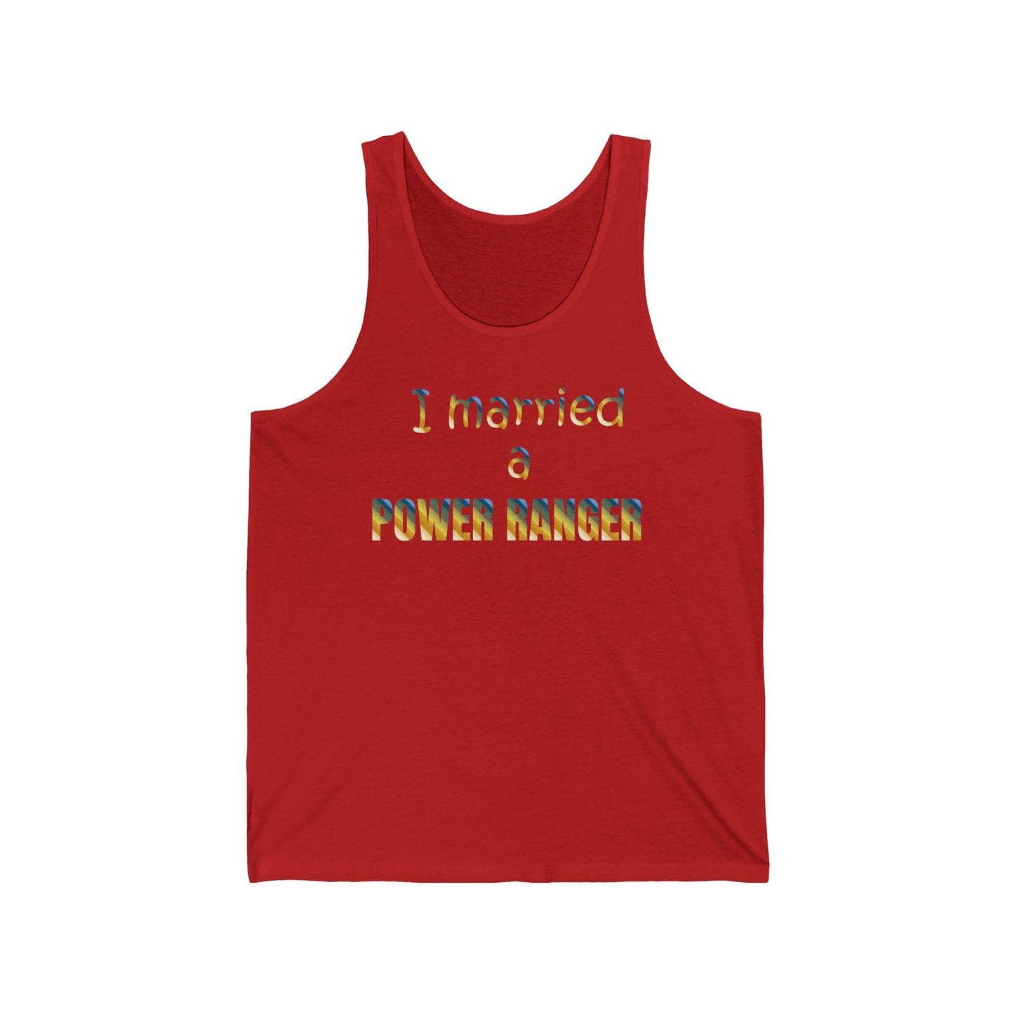 Lineman T-shirt - Married a Power Ranger colored chrome