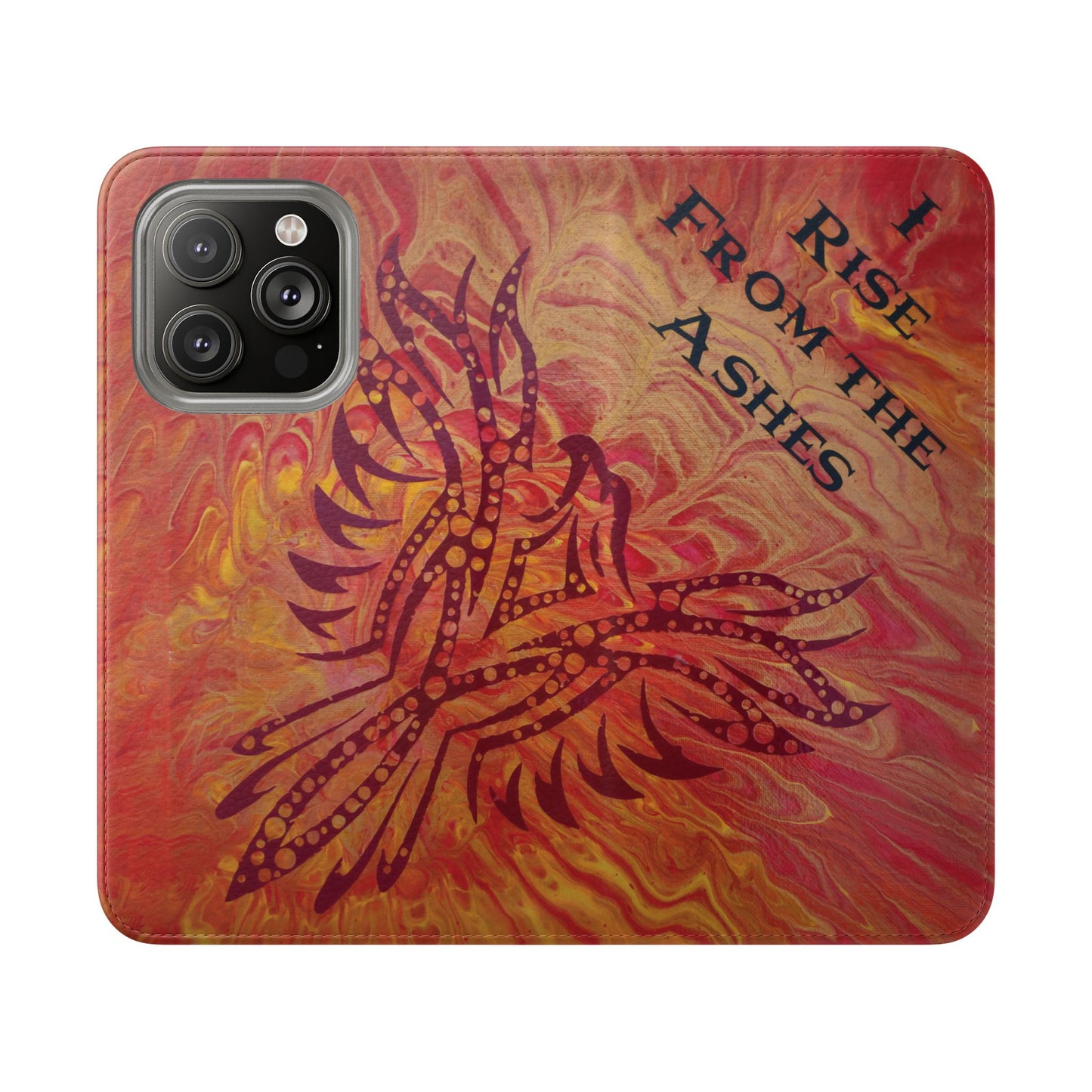 Faux Leather Wallet Phone Case - iPhone & Galaxy - I Rise From the Ashes