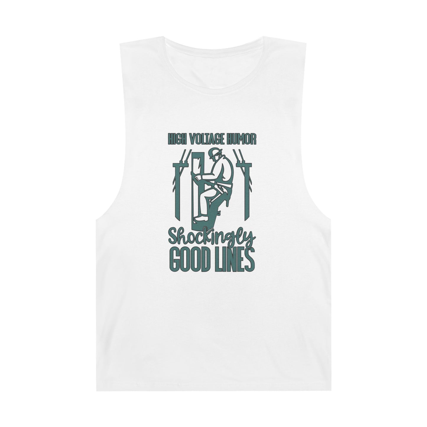 Lineman Tank - High Voltage Humor Shockingly Good Lines-copper patina