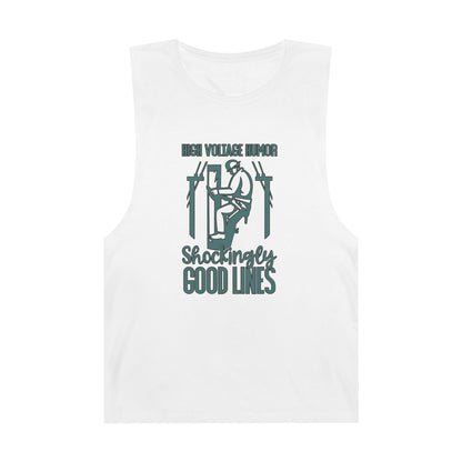 Lineman Tank - High Voltage Humor Shockingly Good Lines-copper patina