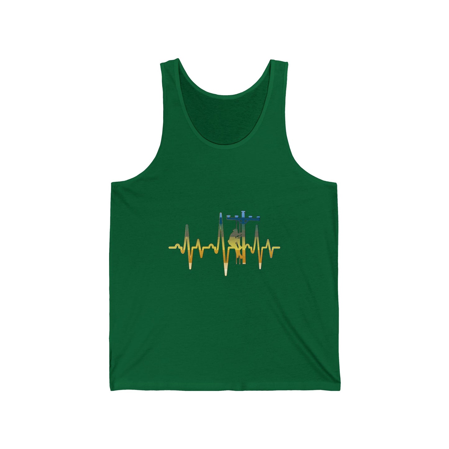 Lineman Tank - Lineman Heartbeat - colored chrome