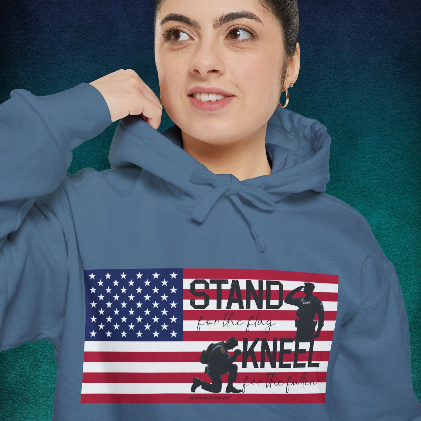 Comfort Colors Stand for the Flag, Kneel for the Fallen Hoodie - Police man