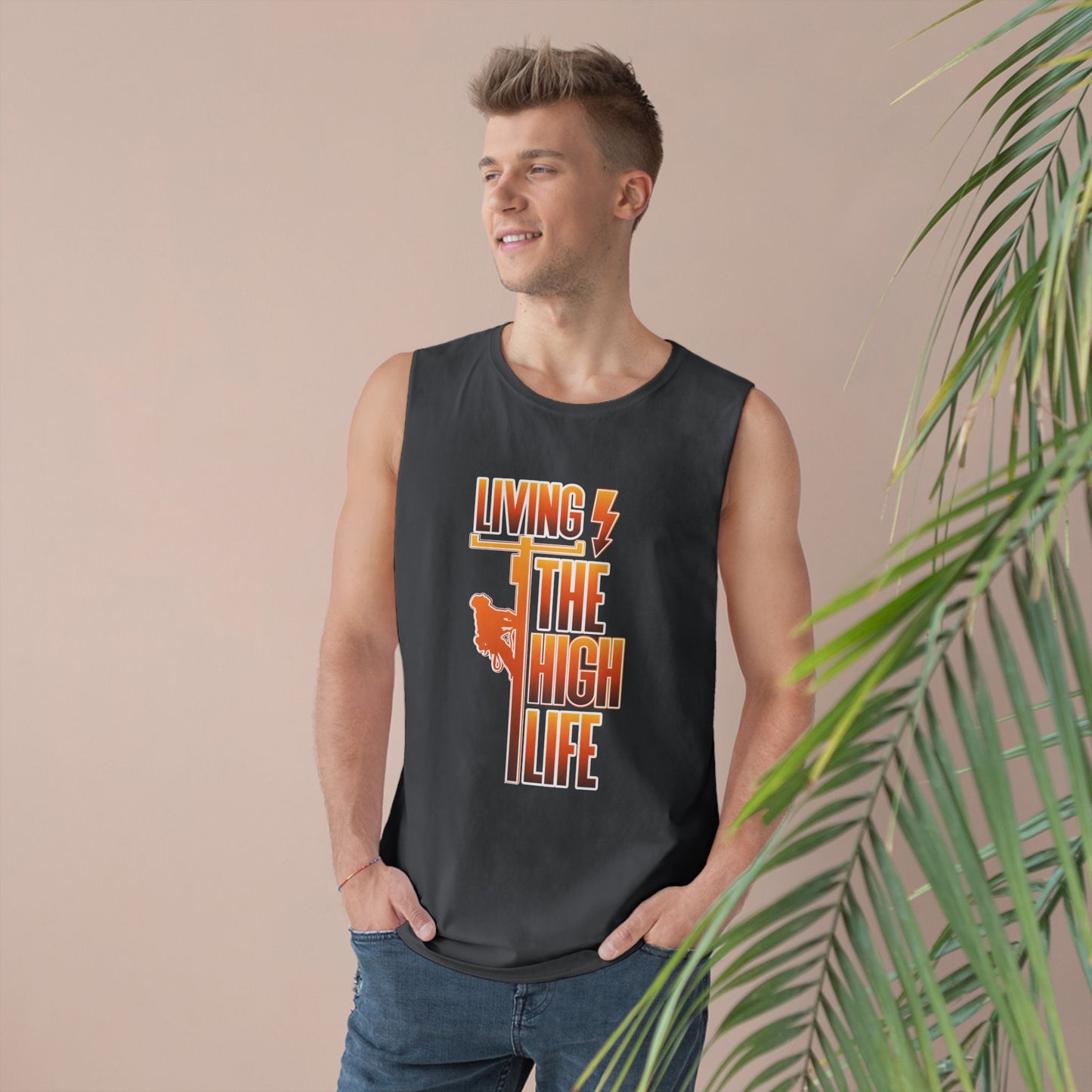 Lineman Tank - Living The High Life-sky 24