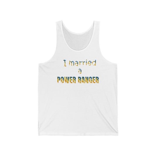 Lineman T-shirt - Married a Power Ranger colored chrome