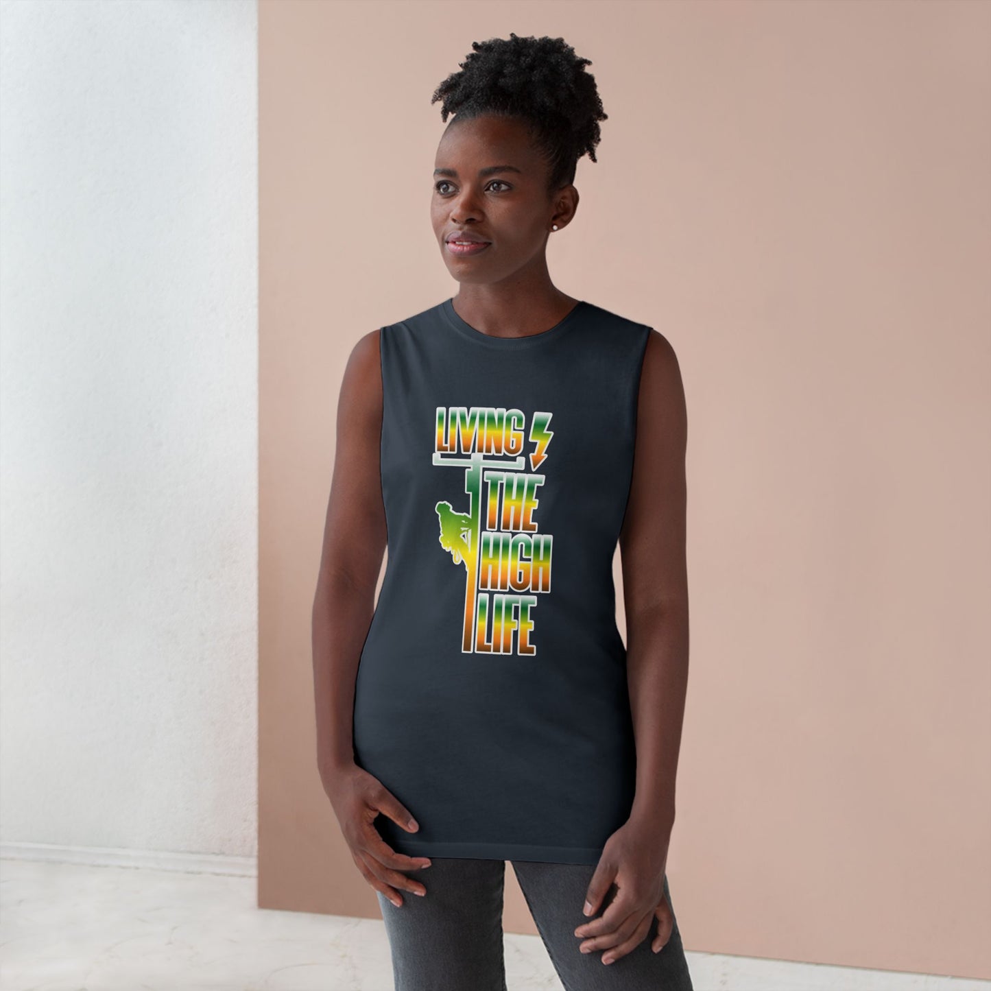 Lineman Tank - Living The High Life-gradient