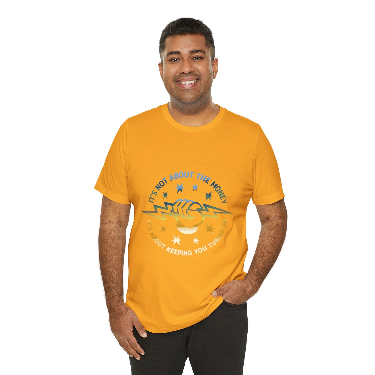Lineman T-shirt - Its Not About The Money-colored chrome