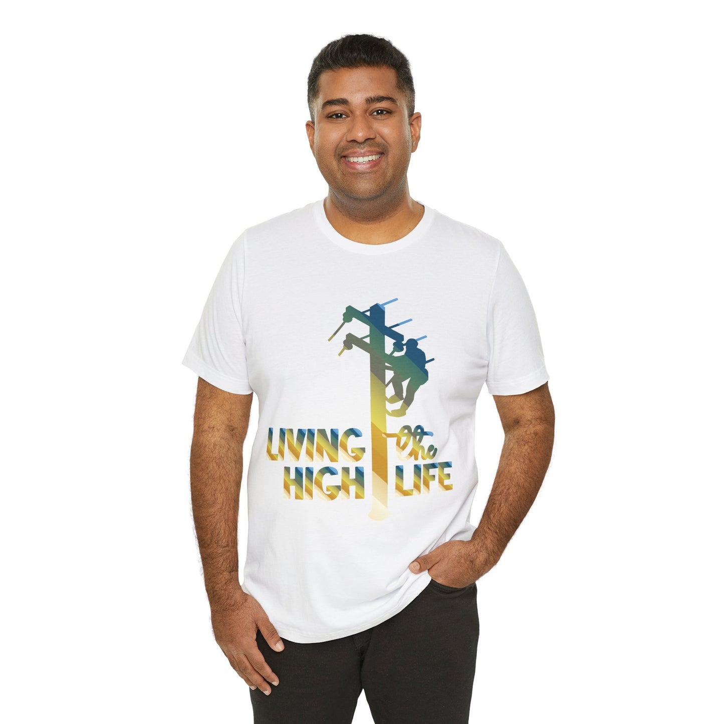 Lineman T-shirt - living the high life - colored chrome