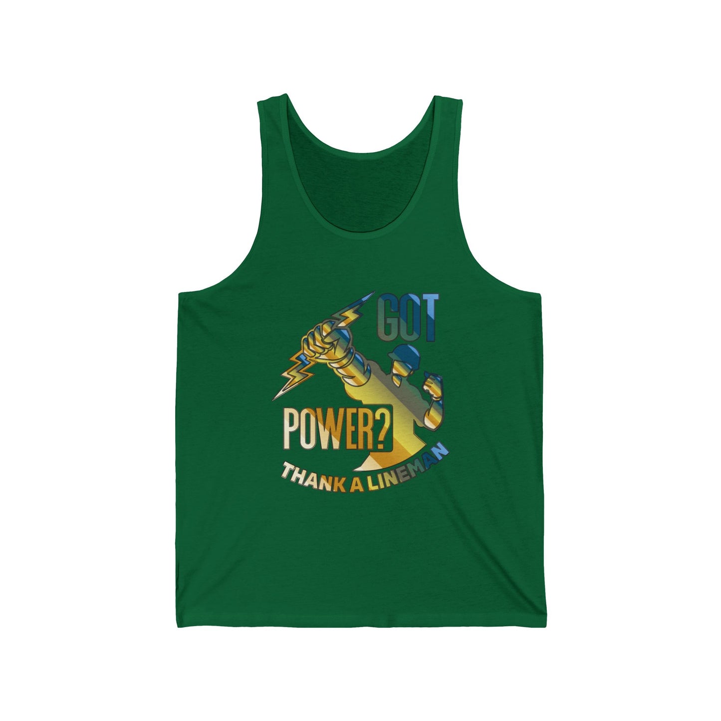 Lineman Tank - Got Power Thank A Lineman - colored chrome