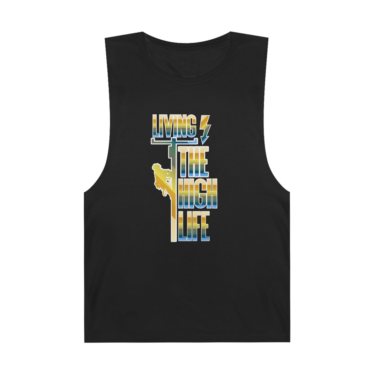 Lineman Tank - Living The High Life-colored chrome
