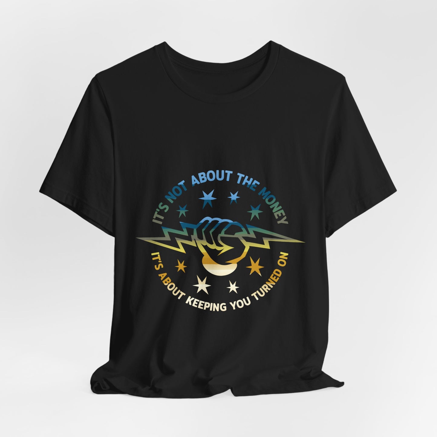 Lineman T-shirt - Its Not About The Money-colored chrome