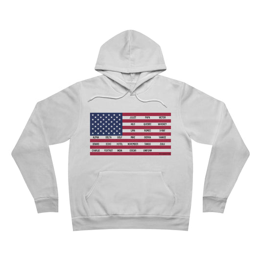 Bella + Canvas Sponge Fleece Pullover Hoodie Phonetic Flag