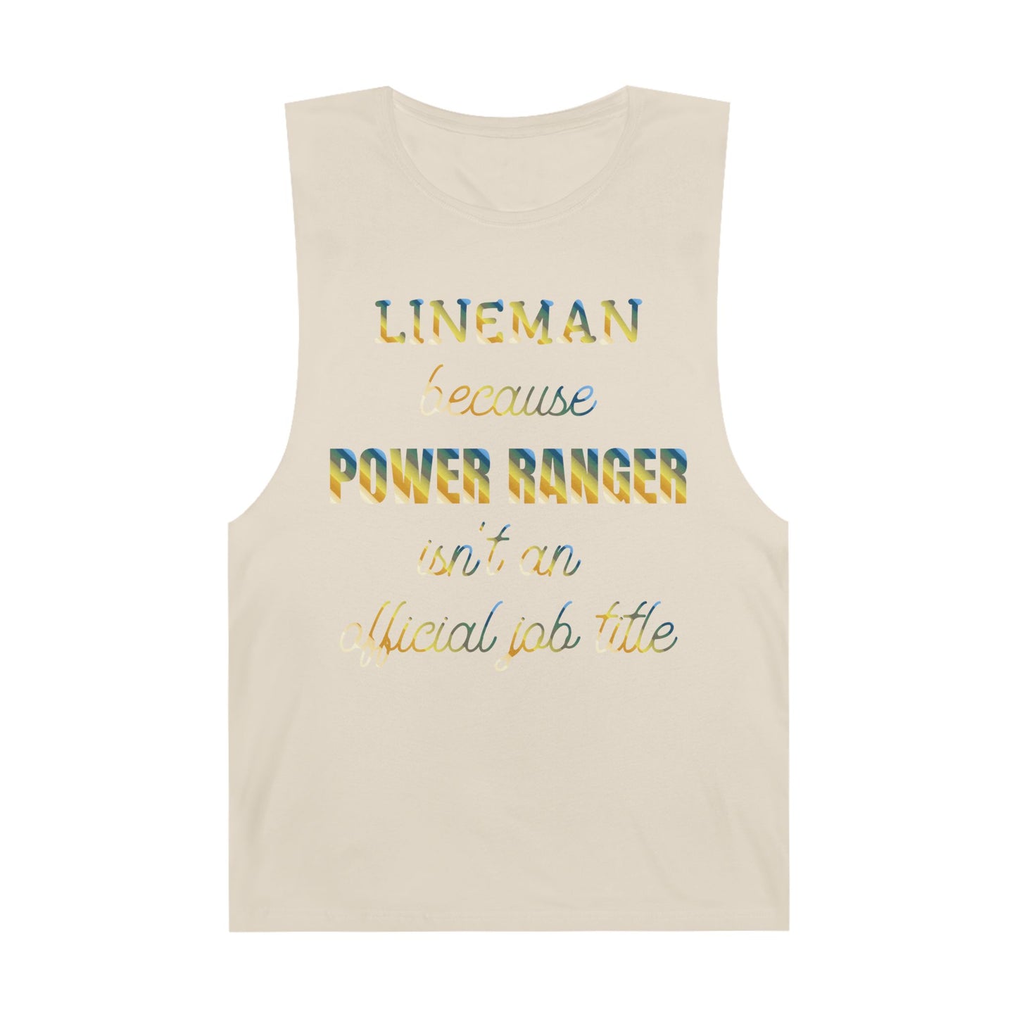 Lineman Tank - Power Ranger job title colored chrome