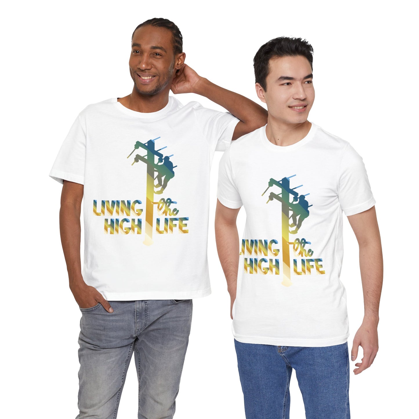 Lineman T-shirt - living the high life - colored chrome