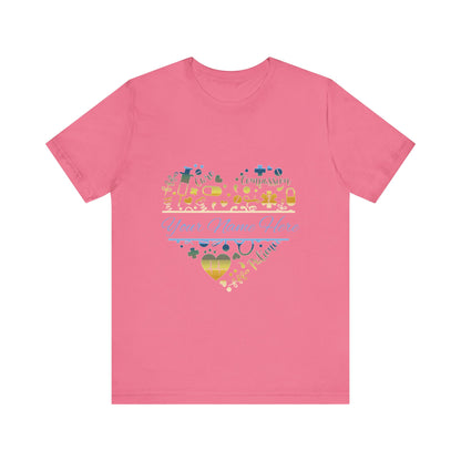 Monogram Heart colored chrome