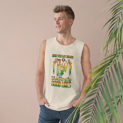 Lineman Tank - High Voltage Humor Shockingly Good Lines-gradient