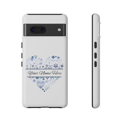 Google Pixel Tough Case - Monogram Heart - White