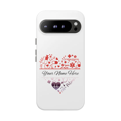 Google Pixel Tough Case - Monogram Heart - White