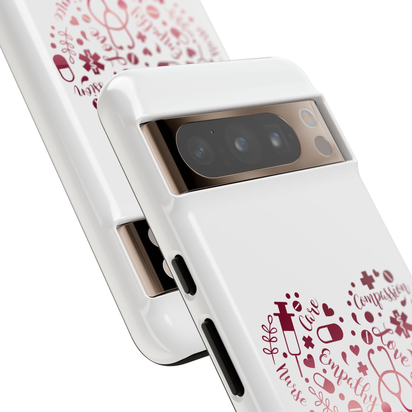 Google Pixel Tough Case - Monogram Heart 1 - White