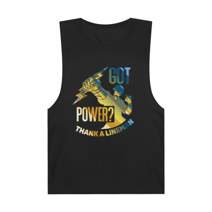 Lineman Tank - Got Power Thank A Lineman - colored chrome