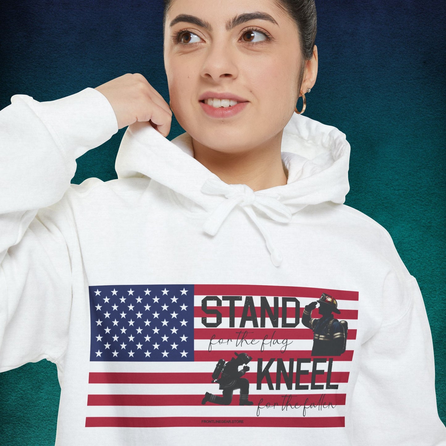 Comfort Colors Stand for the Flag, Kneel for the Fallen Hoodie - Firefighter