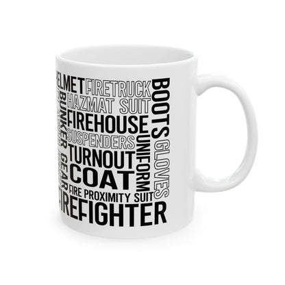 Fire Figther Subway Art Mug, (11oz, 15oz)