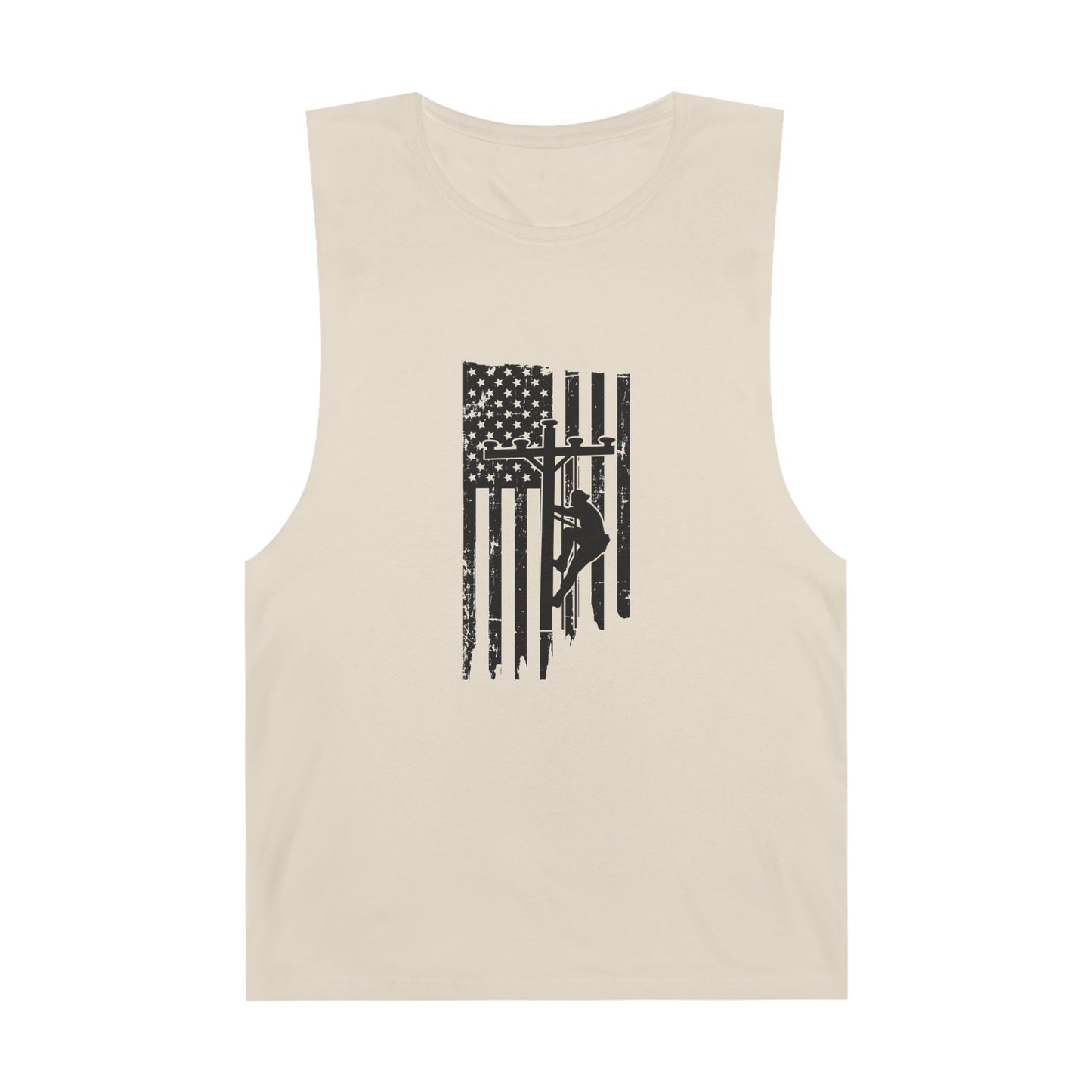 Lineman Tank- Lineman Flag - white offset