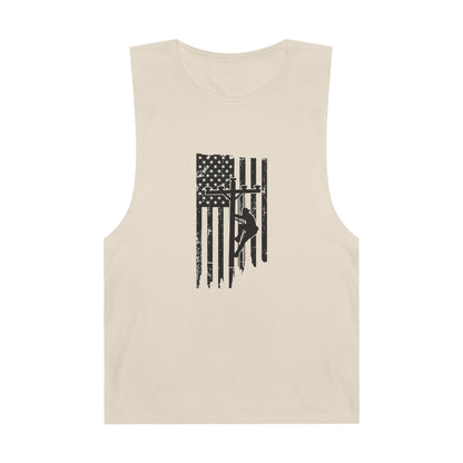 Lineman Tank- Lineman Flag - white offset