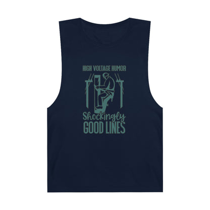 Lineman Tank - High Voltage Humor Shockingly Good Lines-copper patina