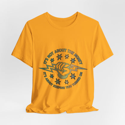 Lineman T-shirt - Its Not About The Money-copper patina