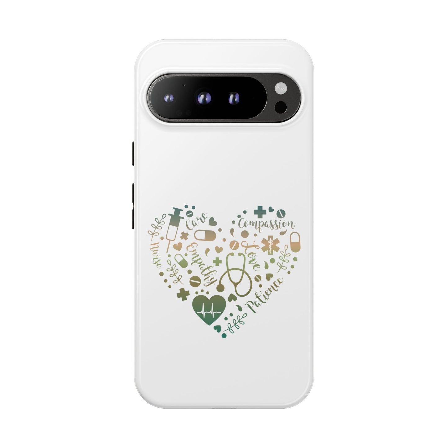 Google Pixel Tough Case - Monogram Heart 1 - White