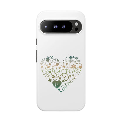 Google Pixel Tough Case - Monogram Heart 1 - White