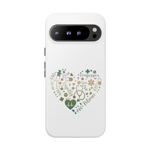 Google Pixel Tough Case - Monogram Heart 1 - White
